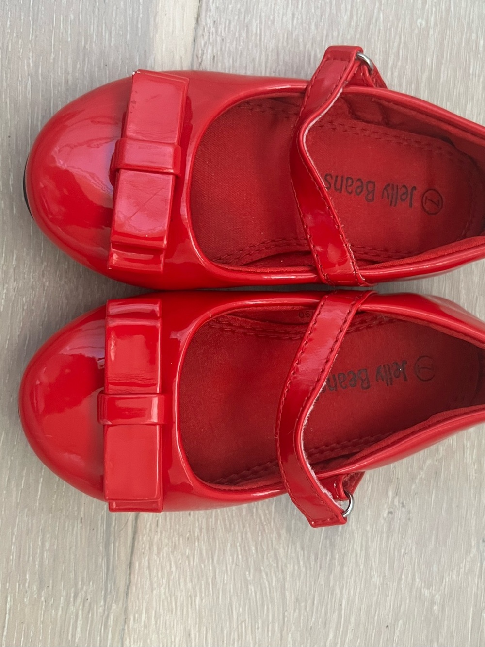 Jelly Beans Girls Red Patent Bow Mary Janes